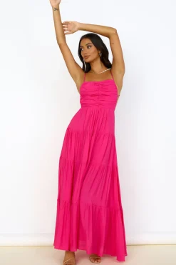 Vacation Dresses|Date Night Dresses>Hello Molly Brooklyn Baby Maxi Dress Pink