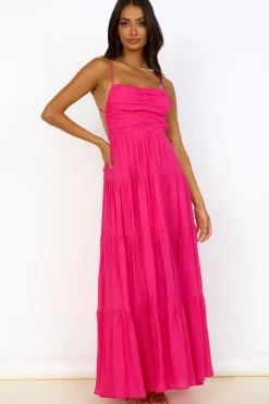Vacation Dresses|Date Night Dresses>Hello Molly Brooklyn Baby Maxi Dress Pink