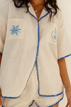 Two-Piece Shorts Set>Hello Molly Burning Hearts Set Blue