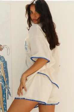 Two-Piece Shorts Set>Hello Molly Burning Hearts Set Blue