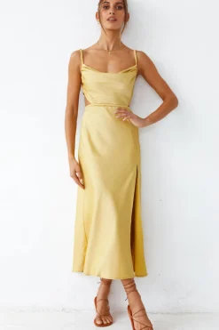 Formal Dresses|Bridesmaid Dresses>Hello Molly Burning Stars Maxi Dress Yellow