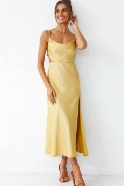Formal Dresses|Bridesmaid Dresses>Hello Molly Burning Stars Maxi Dress Yellow