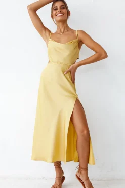 Formal Dresses|Bridesmaid Dresses>Hello Molly Burning Stars Maxi Dress Yellow
