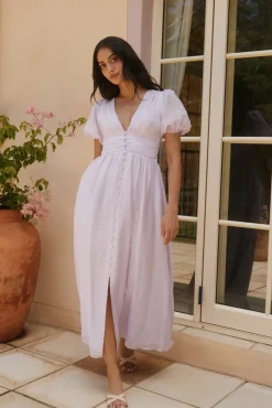 Vacation Dresses|Brunch Dresses>Hello Molly Busy Bee Maxi Dress Lilac