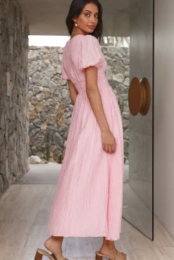 Vacation Dresses|Date Night Dresses>Hello Molly Busy Bee Maxi Dress Pink