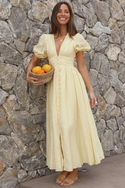 Bump Friendly|Casual Dresses>Hello Molly Busy Bee Maxi Dress Yellow
