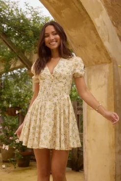 Brunch Dresses|Casual Dresses>Hello Molly Butter Cup Mini Dress yellow