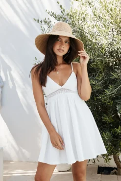 Vacation Dresses|Date Night Dresses>Hello Molly Butter Me Up Mini Dress White