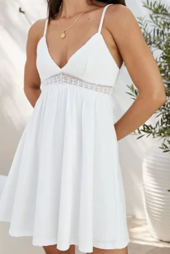Vacation Dresses|Date Night Dresses>Hello Molly Butter Me Up Mini Dress White