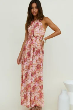 Vacation Dresses|Spring Break Dresses>Hello Molly By The Breakwater Maxi Dress Brown