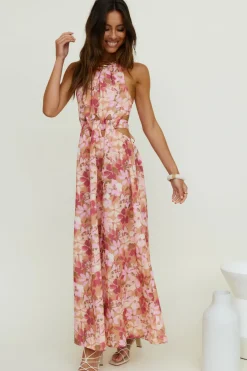 Vacation Dresses|Spring Break Dresses>Hello Molly By The Breakwater Maxi Dress Brown
