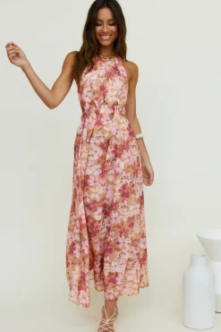Vacation Dresses|Spring Break Dresses>Hello Molly By The Breakwater Maxi Dress Brown