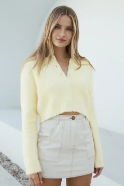 Cardigans|Long Sleeve>Hello Molly By The Fire Cardigan Yellow