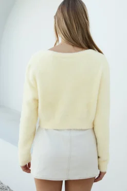Cardigans|Long Sleeve>Hello Molly By The Fire Cardigan Yellow