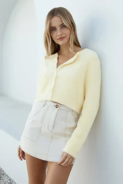 Cardigans|Long Sleeve>Hello Molly By The Fire Cardigan Yellow
