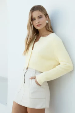 Cardigans|Long Sleeve>Hello Molly By The Fire Cardigan Yellow