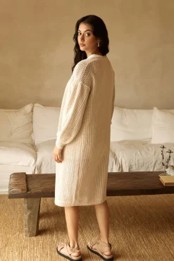 Cardigans>Hello Molly By The Fire Longline Cardigan Beige