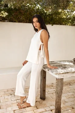 Two-Piece Pants Set>Hello Molly By The Fire Set White