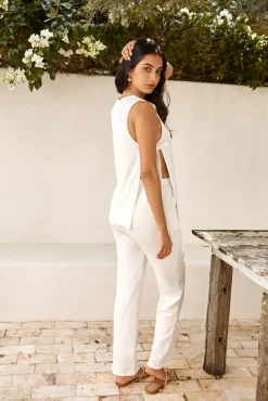 Two-Piece Pants Set>Hello Molly By The Fire Set White