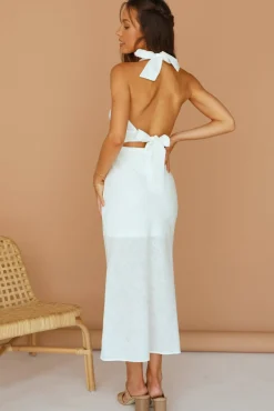 Cropped|Skirt And Top Sets>Hello Molly Calling From Above Set White