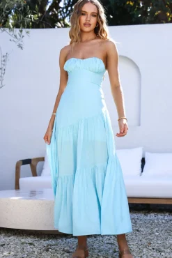 Wedding Guest Dresses|Vacation Dresses>Hello Molly Calm and Collected Maxi Dress Blue