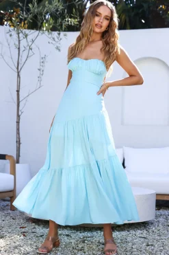 Wedding Guest Dresses|Vacation Dresses>Hello Molly Calm and Collected Maxi Dress Blue