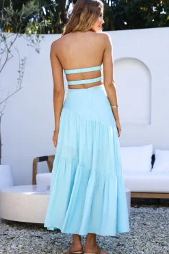Wedding Guest Dresses|Vacation Dresses>Hello Molly Calm and Collected Maxi Dress Blue