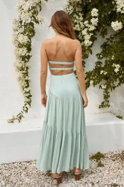 Vacation Dresses|Brunch Dresses>Hello Molly Calm And Collected Maxi Dress Sage