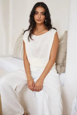 Tank Tops And Singlets|Cropped>Hello Molly Calming Breeze Tank Top Beige