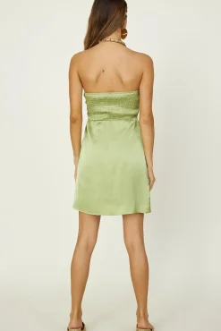 Strapless Dresses|Mini Dresses>Hello Molly Calm Mornings Dress Green