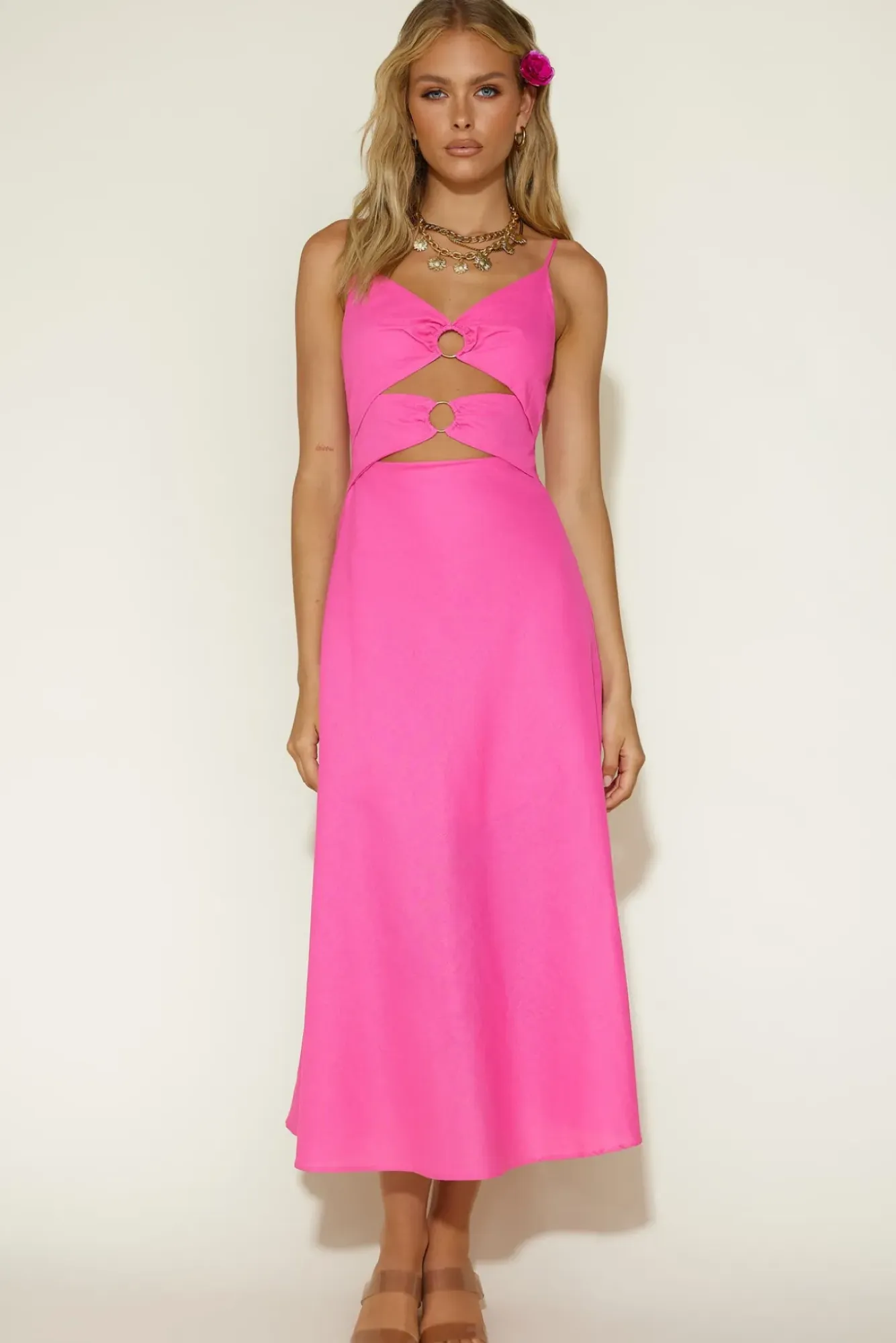 Cocktail Dresses|Summer Dresses>Hello Molly Cancel My Plans Maxi Dress Pink