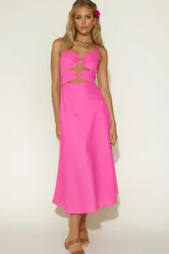 Cocktail Dresses|Summer Dresses>Hello Molly Cancel My Plans Maxi Dress Pink