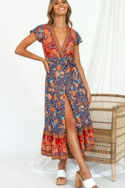 Spring Break Dresses|Bump Friendly>Hello Molly Candid Midi Dress Navy