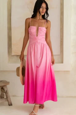 Wedding Guest Dresses|Brunch Dresses>Hello Molly Caramel Latte Maxi Dress Pink