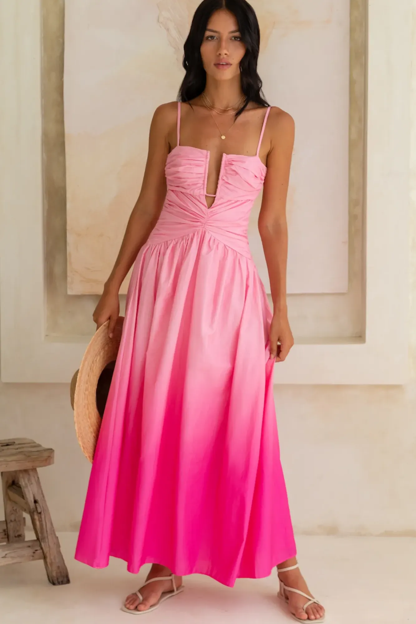 Wedding Guest Dresses|Brunch Dresses>Hello Molly Caramel Latte Maxi Dress Pink