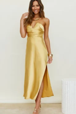 Wedding Guest Dresses|Formal Dresses>Hello Molly Caraway Maxi Dress Gold