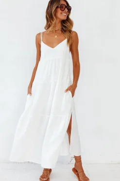 Spring Break Dresses|Bump Friendly>Hello Molly Carbell Maxi Dress White