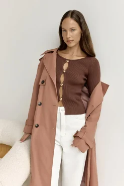 Cardigans|Cropped>Hello Molly Cardos Cardigan Brown