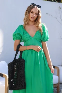 Wedding Guest Dresses|Vacation Dresses>Hello Molly Careful Thinking Maxi Dress Green