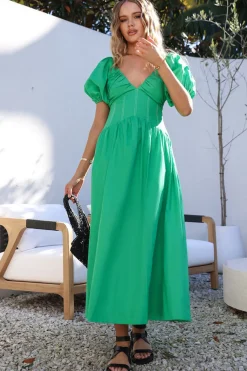 Wedding Guest Dresses|Vacation Dresses>Hello Molly Careful Thinking Maxi Dress Green