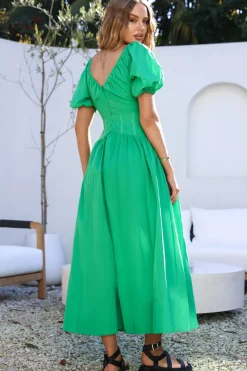 Wedding Guest Dresses|Vacation Dresses>Hello Molly Careful Thinking Maxi Dress Green