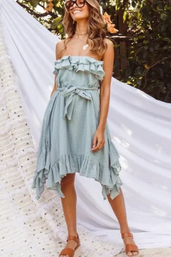 Spring Break Dresses|Summer Dresses>Hello Molly Carlotta Midi Dress Sage