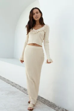 Skirt And Top Sets>Hello Molly Cascade of Dreams Set Beige