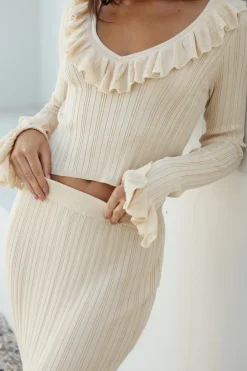 Skirt And Top Sets>Hello Molly Cascade of Dreams Set Beige