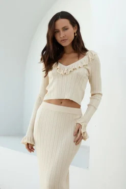Skirt And Top Sets>Hello Molly Cascade of Dreams Set Beige
