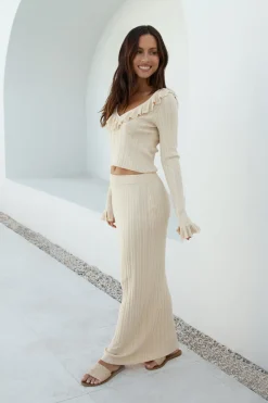 Skirt And Top Sets>Hello Molly Cascade of Dreams Set Beige