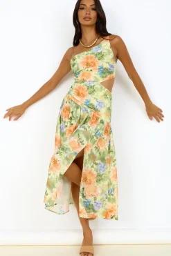 Cocktail Dresses|Floral Dresses>Hello Molly Castle In The Sky Maxi Dress Green