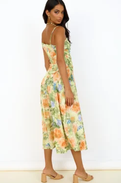 Cocktail Dresses|Floral Dresses>Hello Molly Castle In The Sky Maxi Dress Green
