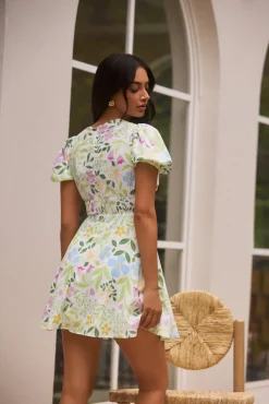 Vacation Dresses|Brunch Dresses>Hello Molly Castora Mini Dress Green