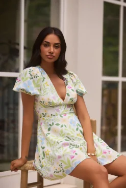 Vacation Dresses|Brunch Dresses>Hello Molly Castora Mini Dress Green
